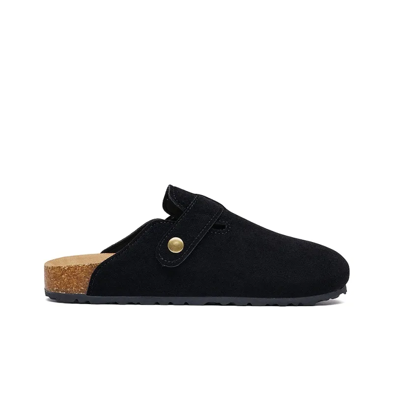 MEXICAN Rubber Sole Abrasion Resistant Slip Resistant Closed Toe Slippers Unisex Black-6