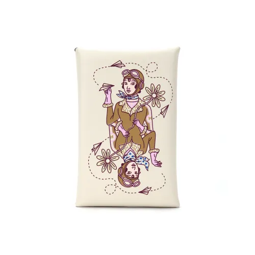 HERMES Calvi Swift Calfskin Card Holder Women's I2 Nata Cream White