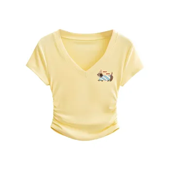 Puppytown T Shirts Women's Cream Yellow