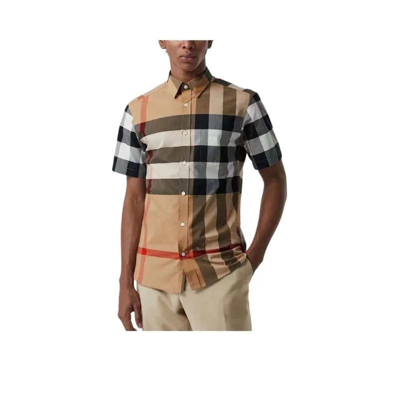 Burberry Shirts Men Camel-0