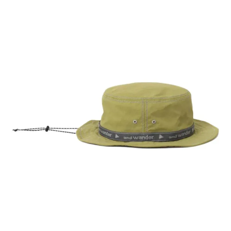 And Wander Nylon Bucket Hats Unisex Green-1