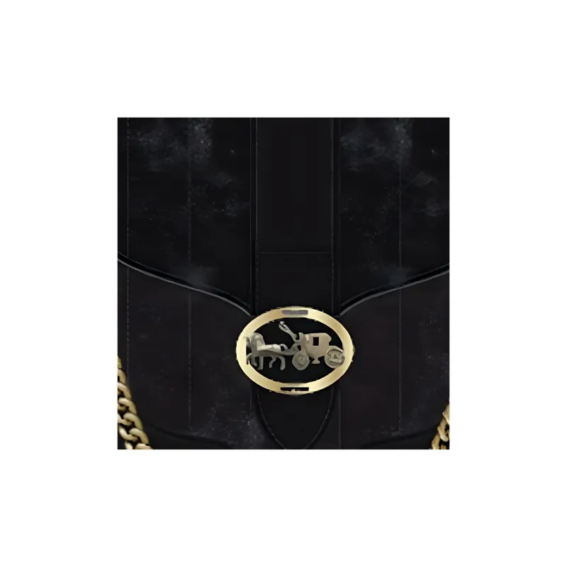 COACH Cow Leather Crossbody Bag, Shoulder Bag Trumpets Women's Black-1
