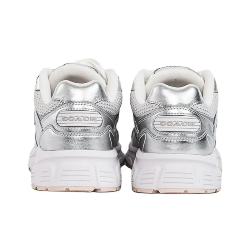 COACH Low Top Casual Shoes Men's Silver-4