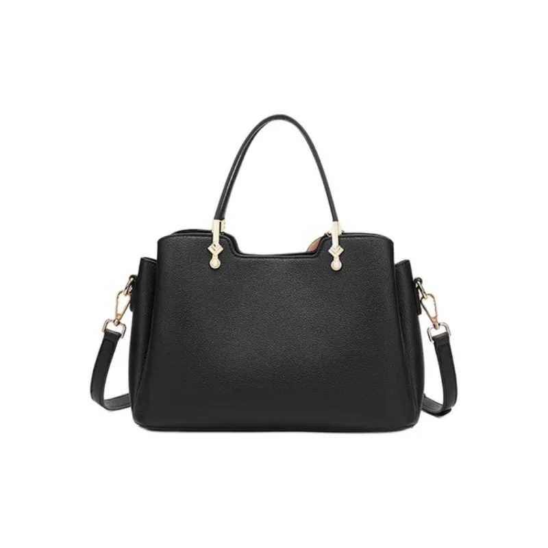 JOSINY Synthetic Leather Shoulder Bag, Crossbody Bag, Handbag Medium Size Women's Black/Navy Blue-3
