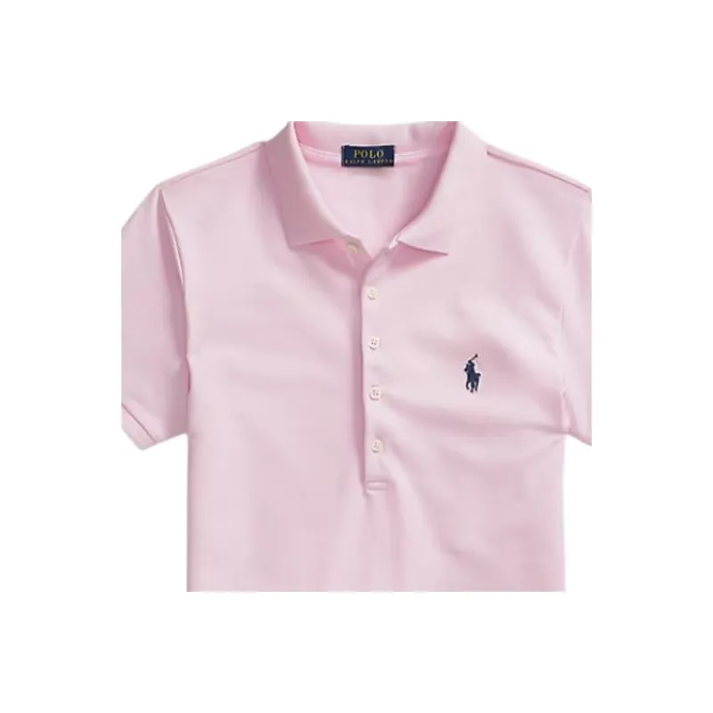Polo Ralph Lauren Stretch Mesh Julie Polo Slim Short Sleeve Polo Shirt Sunkissed Pink-3