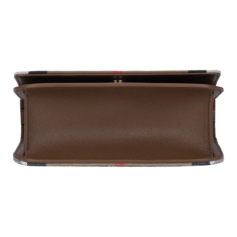 Burberry Leather Shoulder Bag Crossbody Bag Small Size Women's Brown-3