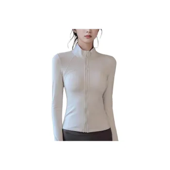 GUAILILUOLI Yoga Jackets Women's Milk White