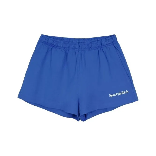 SPORTY & RICH Serif Logo Disco Shorts-0
