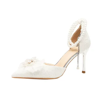 GOSO Slim Heel High Heels Women's White