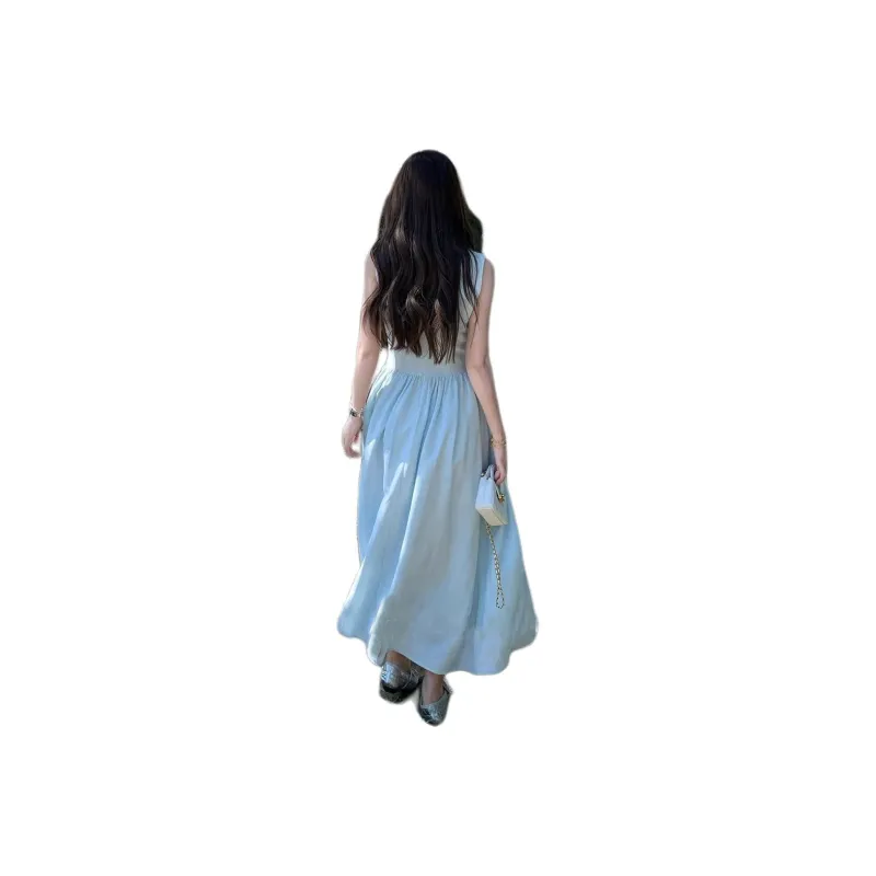 Flowers In Water Sleeveless Dress Women's-1