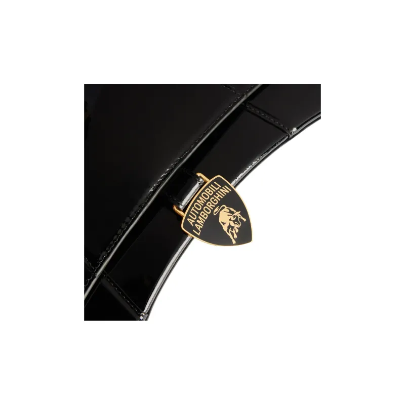 Balenciaga Automobili Lamborghini Collaboration Hourglass Patent Leather Handbag Trumpets Women's Black-5