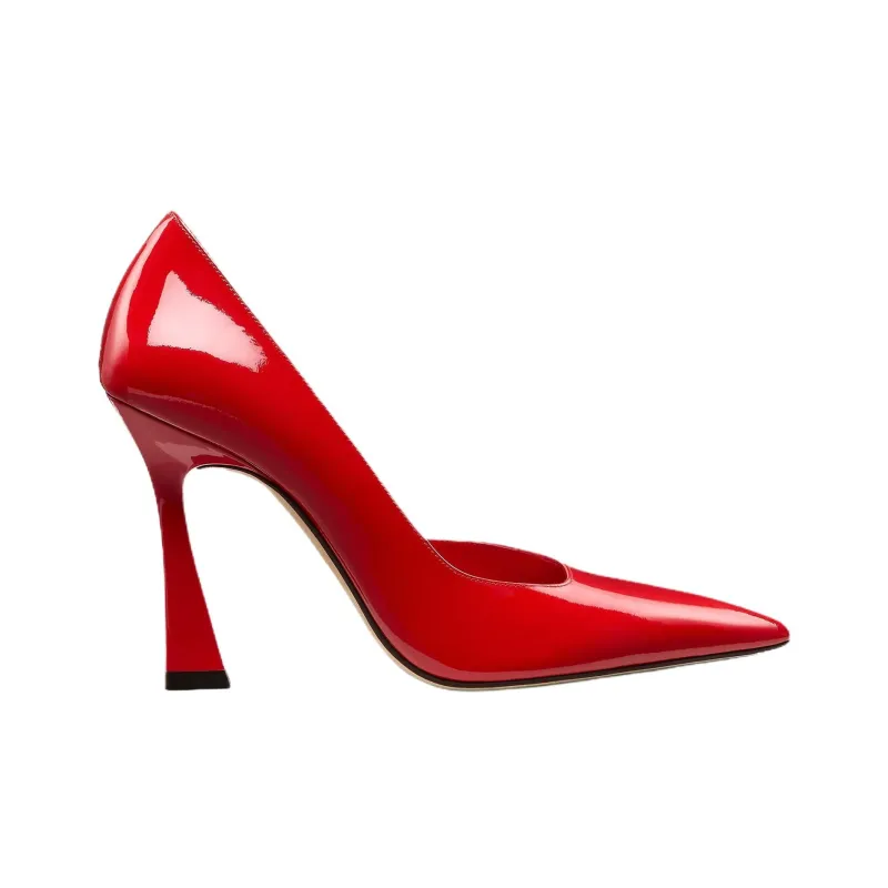 Stuart Weitzman/SW Vinnie 100 D'Orsay Chunky Heel High Heels 10cm Women's Red-1
