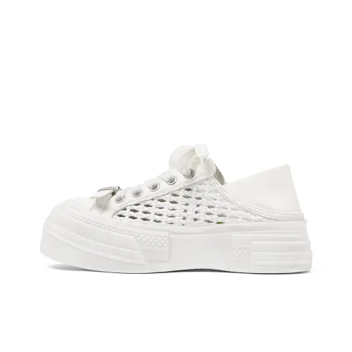 CAMEIDO Anti Slip Wear Resistant Low Top Casual Shoes Women's White