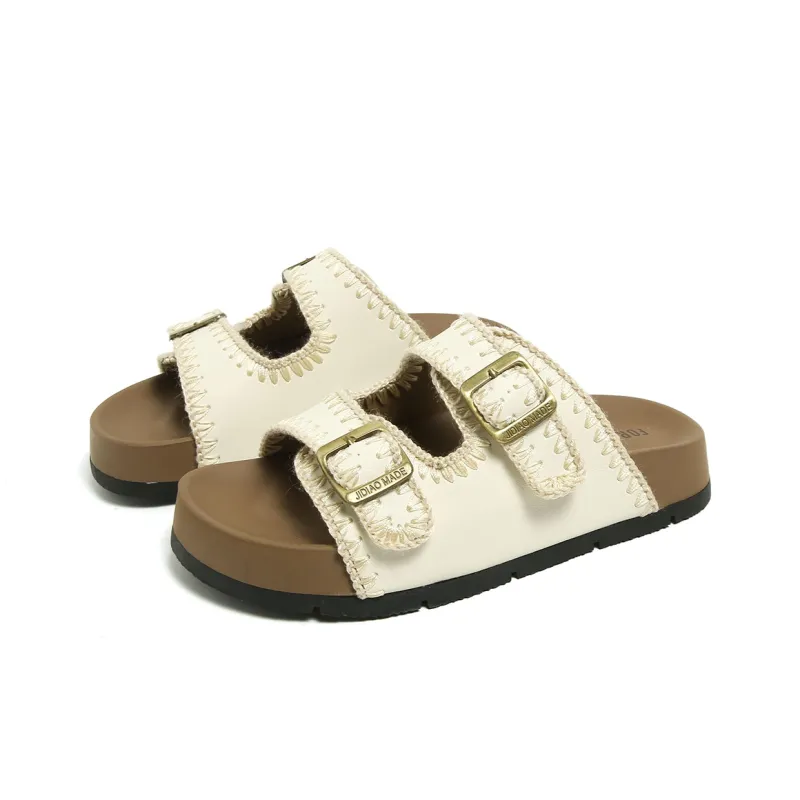 FOREVER 21 Quiet Slip Resistant Odor Resistant Abrasion Resistant Slide Slippers Women's White-1