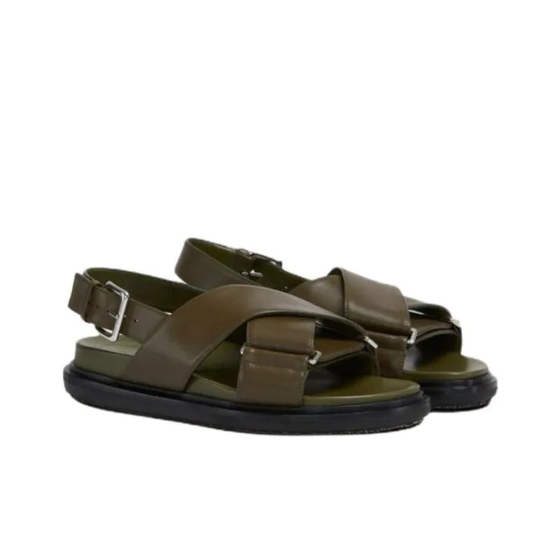 MARNI Fussbett One Strap Sandals Women's Green-2