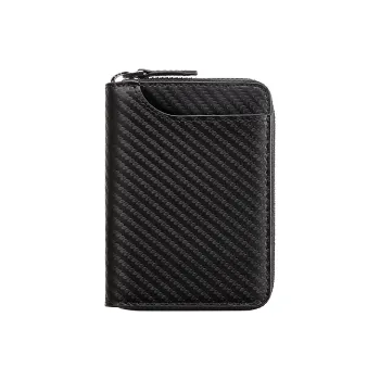 Gorora Split Cow Leather With Transferred Pattern Coin Purse Regular Unisex Black