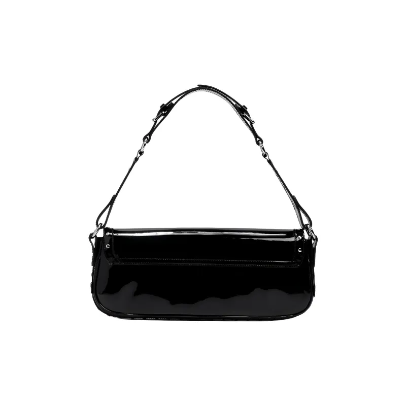 By Far Patent Leather Cow Leather Handbag Shoulder Bag Women's Black-2
