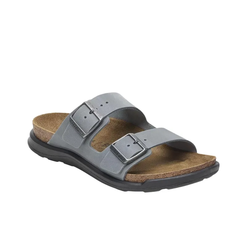 Birkenstock Arizona Crosstown PU Polyurethane Abrasion Resistant Slide Slippers Women's Gray Regular Loose Fit-1