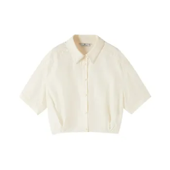 XIANGYING Shirts Women's Heron White