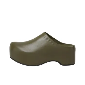 MARNI Slip Resistant Closed Toe Slippers 6.6cm Women's Dark Green