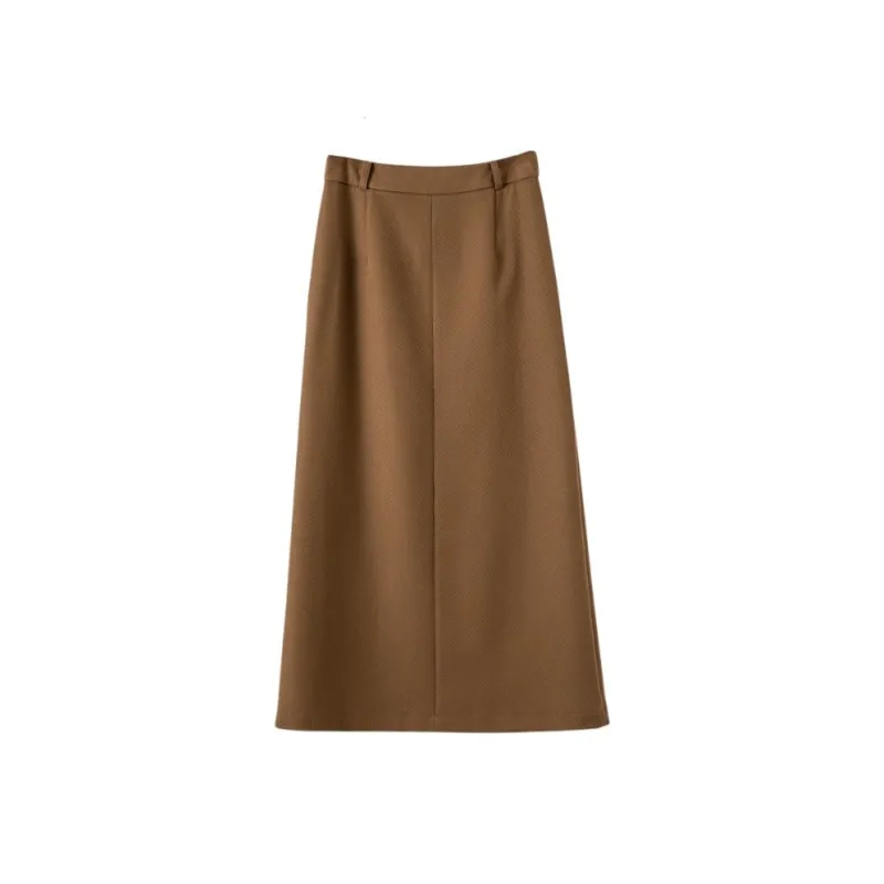 Late White Casual Long Skirt Women's-1