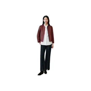 INSUN Leather Jackets Women's Burgundy