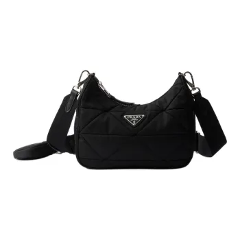 PRADA Recycled Polyamide Shoulder Bag Women's Black