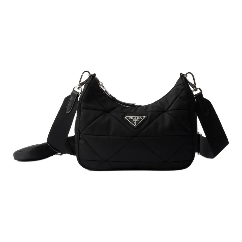 PRADA Recycled Polyamide Shoulder Bag Women's Black-0
