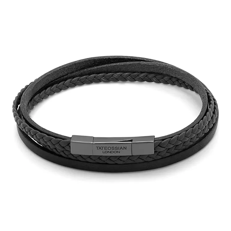 TATEOSSIAN Leather Bracelets Men's Black-0