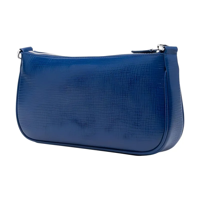 By Far Rachel Cow Leather Shoulder Bag, Baguette Bag, Handbag, Shoulder Bag Women's Dark Blue-4