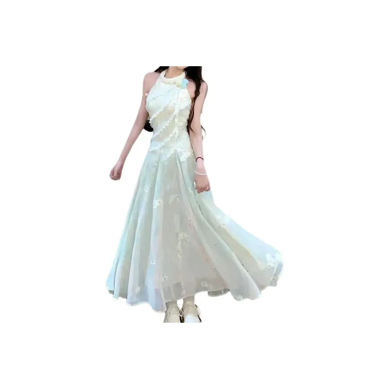 FLIM Sleeveless Dresses Women's Green-0