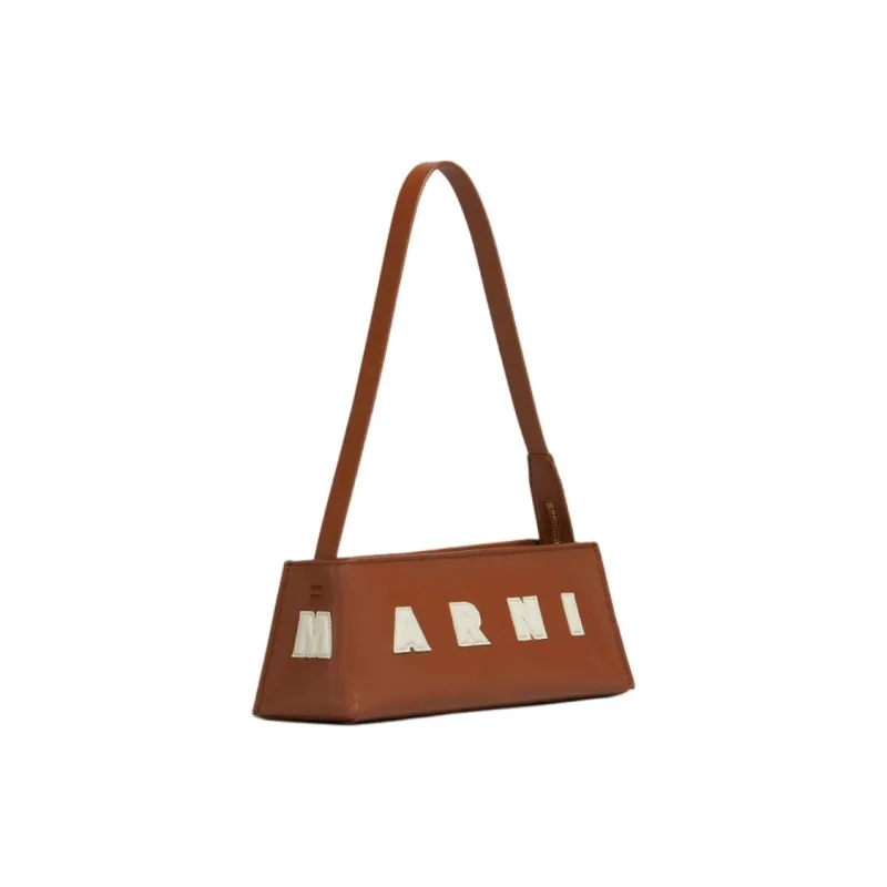 MARNI Calfskin Baguette Bag Handbag Women's Brown-1