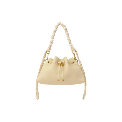 Jimmy Choo Leather Shoulder Bag Trumpets Unisex Milk Cheese Color