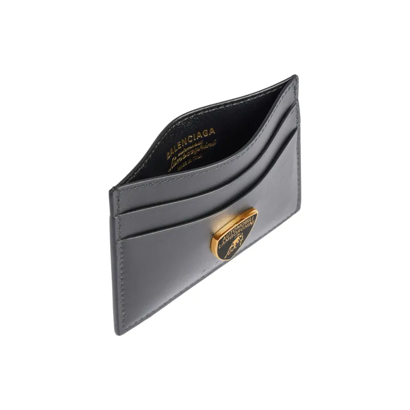 Balenciaga Automobili Lamborghini Collaboration Calfskin Card Holder Men's Black-2