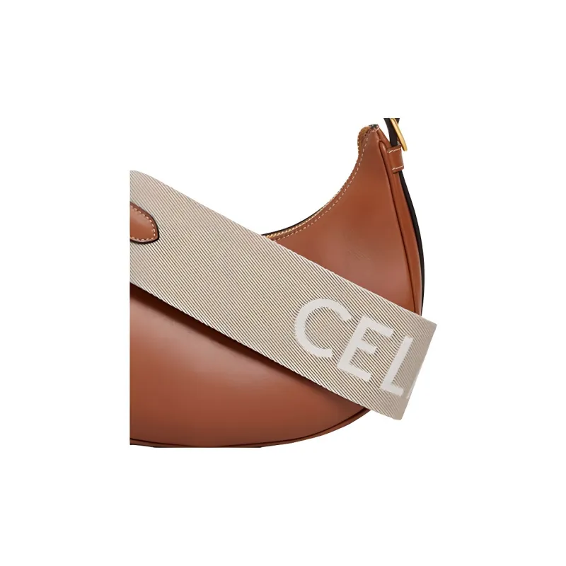CELINE Jacquard Wool Short Shoulder Strap Bag Women's Beige/White-2