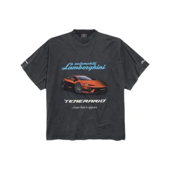 Balenciaga x Automobili Lamborghini T Shirt Loose Fit Men's Black