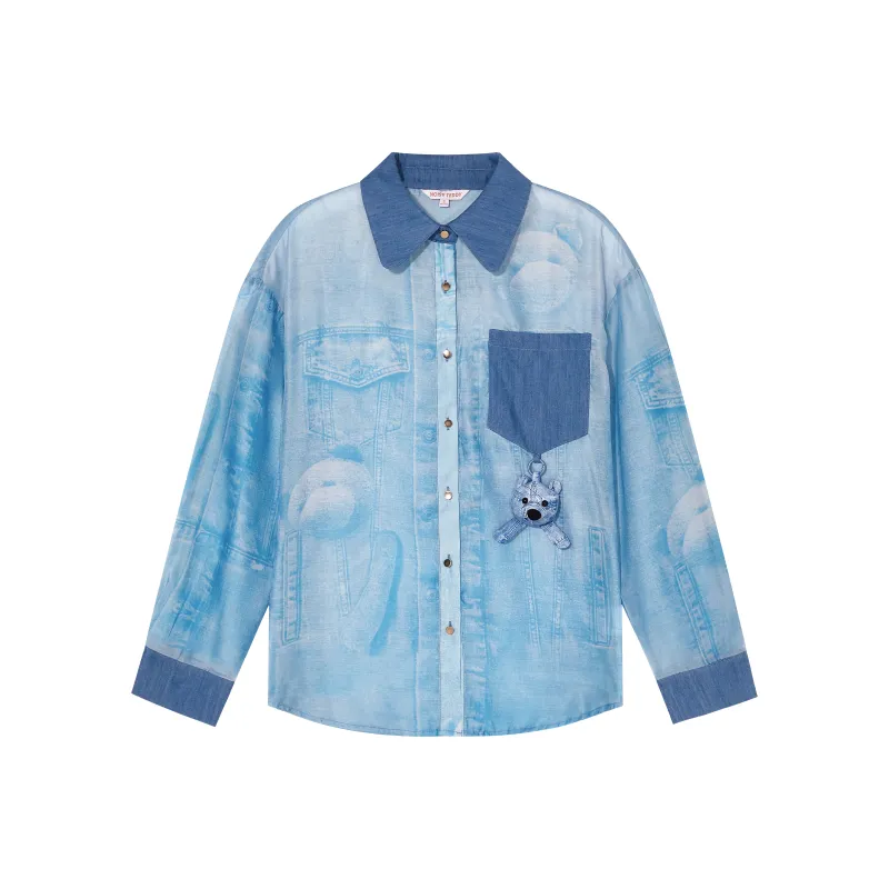 NOISY TEDDY Shirts Women's Blue-0