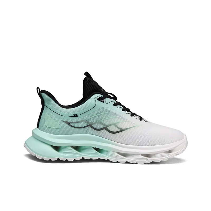 WARRIOR Running Shoes Men Low Top Teal/White Green/Yellow Orange-7