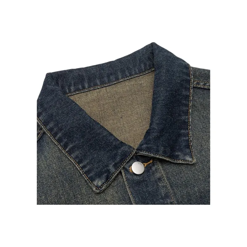 Kazakhstan Denim Jacket Unisex Gradient Sunset Yellow-2