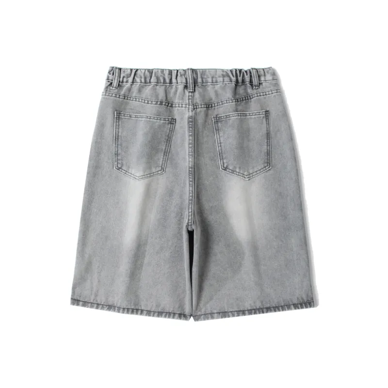 FAIRWHALE Denim Shorts Unisex Gray-1