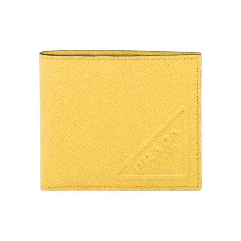 PRADA Saffiano Leather Wallet Men's Yellow-0