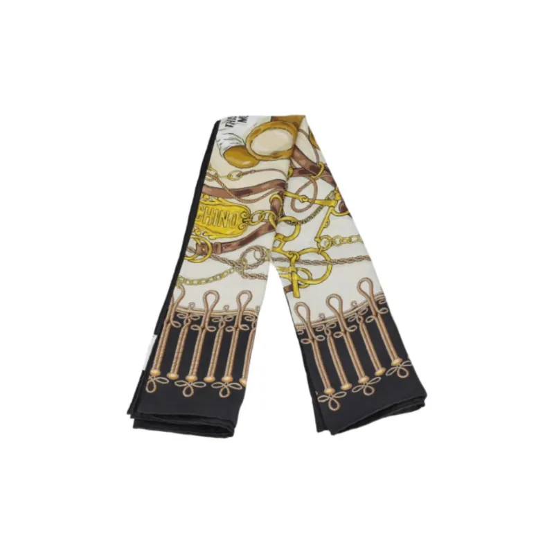 MOSCHINO Silk Scarves Unisex White-1