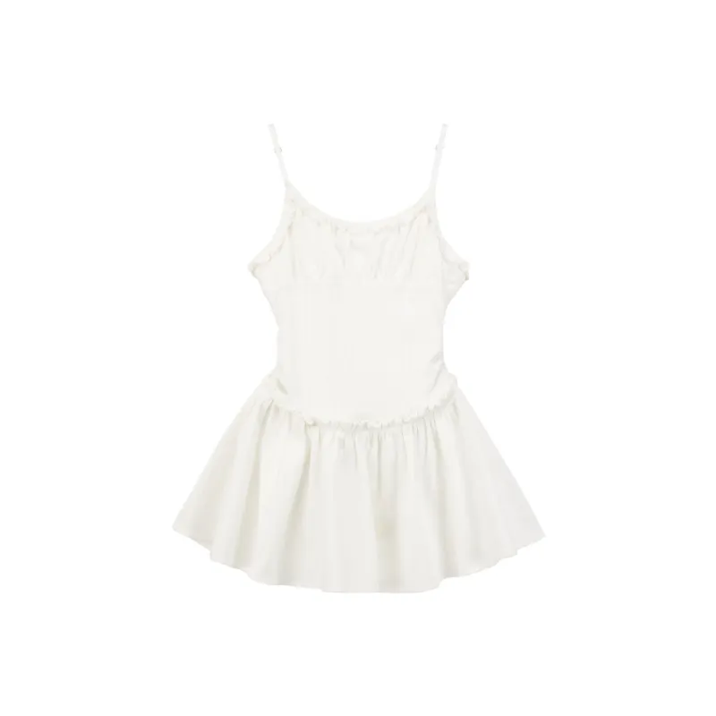 AYF Slip Dresses Women's White Camisole Dress Includes Leggings-0