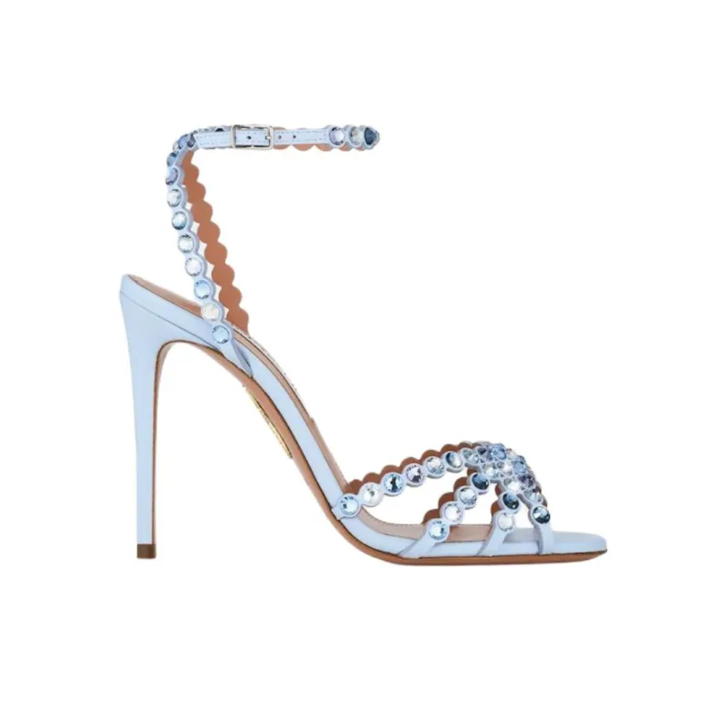 AQUAZZURA Tequila One Strap Sandals 10.5cm Women's Blue-1