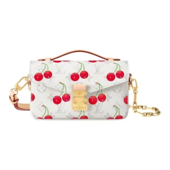 LOUIS VUITTON Takashi Murakami, Collaboration Leather Shoulder Bag, Crossbody Bag, Handbag Women's White