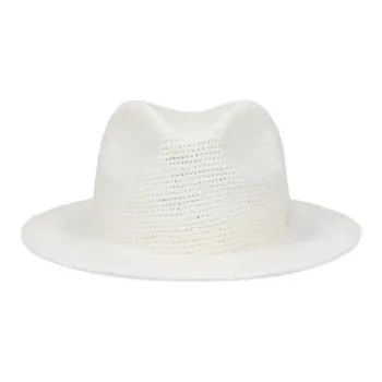Borsalino Straw Top Hats Men's White