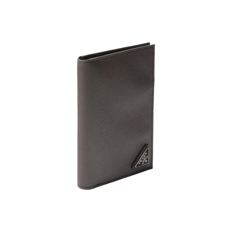 PRADA Saffiano Calfskin Passport Holder Women's Smoke Gray-1