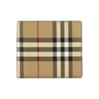 Burberry Polyurethane Wallet Men's Khaki & Brown