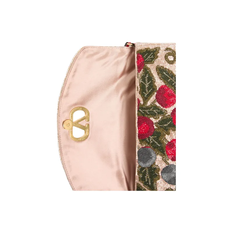 Valentino GARAVANI Embroidery Handbag Trumpets Women's Rose Gold & Multicolor-4