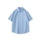 [Starch-Free Shirt]Sky Blue (Pure White Badge Chest Logo)